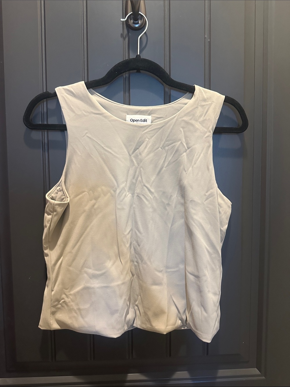 Cream Sleeveless Tank Top Open Edit L